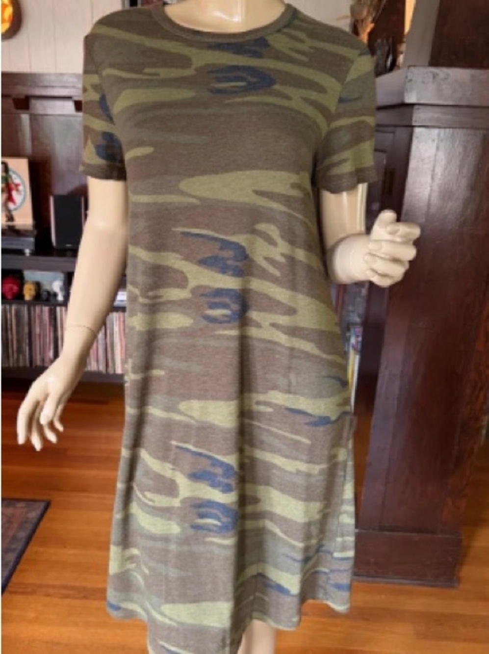 Alternative Olive & Brown Camo Midi Swing Dress